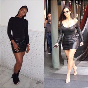 Naked wardrobe faux leather mini skirt